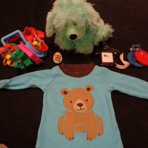 FUN BLUE PLUSH DOG DOUGH CUTTERS BEAR ETC. BUNDLE